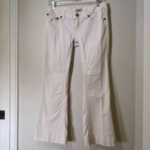 Free People Size 27 Cream Low Rise Flare Twill Pants